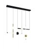 Lampa wisząca LED tuby z kulami czarno-złota designerska uniwersalna dekoracyjna ściemnialna MELITA 331510680 Trio